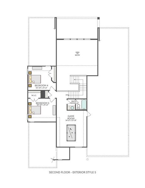 2D floor plan layout for the Enfield by Tri Pointe Homes in Lariat, Liberty Hill, TX (Image 5).