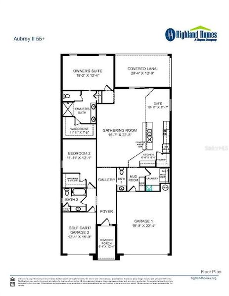 2D floor plan layout of this home in Falls of Ocala, Ocala, FL (Image 3).