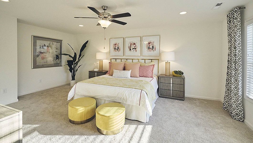 Furnished interior view inside a new home in The Meadows at Kinsley, Jamestown (Image 26). Furnished interior view inside a new home in The Meadows at Kinsley, Jamestown (Image 26).