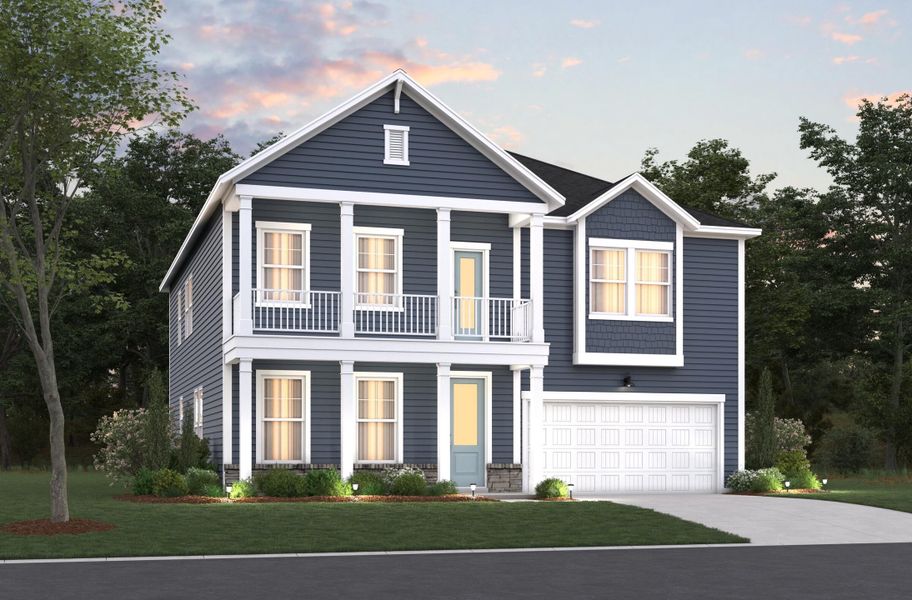 Front exterior of a new home in The Oaks, Goose Creek, SC, highlighting curb appeal (Image 1). Front exterior of a new home in The Oaks, Goose Creek, SC, highlighting curb appeal (Image 1).