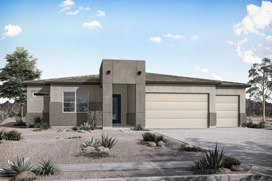 Representative exterior photo of a completed home built from the Forest by Mattamy Homes in Empire Pointe, Queen Creek, AZ (Image 1). Representative exterior photo of a completed home built from the Forest by Mattamy Homes in Empire Pointe, Queen Creek, AZ (Image 1).