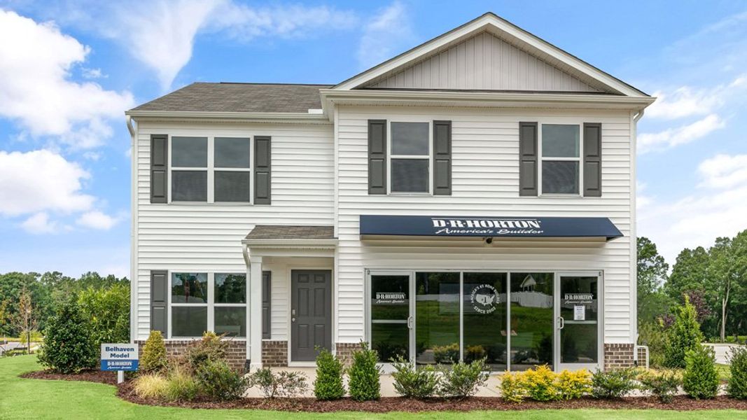 Representative exterior photo of a completed home built from the BELHAVEN by D.R. Horton in Lawson Glen, Clayton, NC (Image 20).