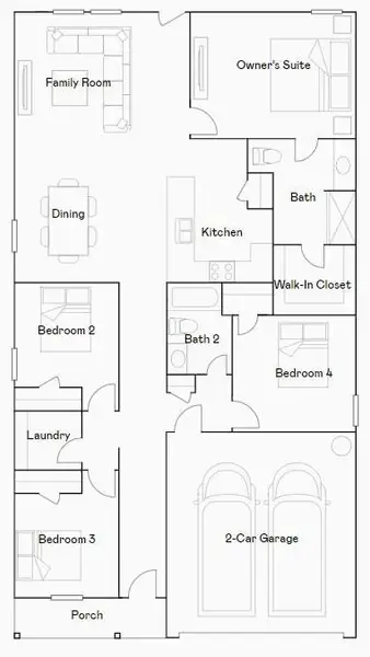 2D floor plan layout of this home in Sweetgrass Village, Crosby, TX (Image 3).