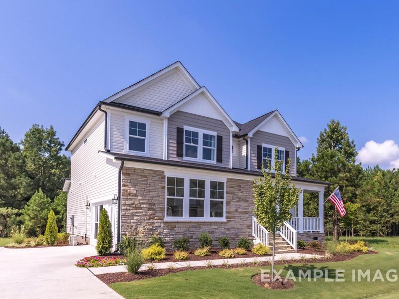 Representative exterior photo of a completed home built from the The Willow B by Davidson Homes LLC in Retreat at North Main, Lillington, NC (Image 25).