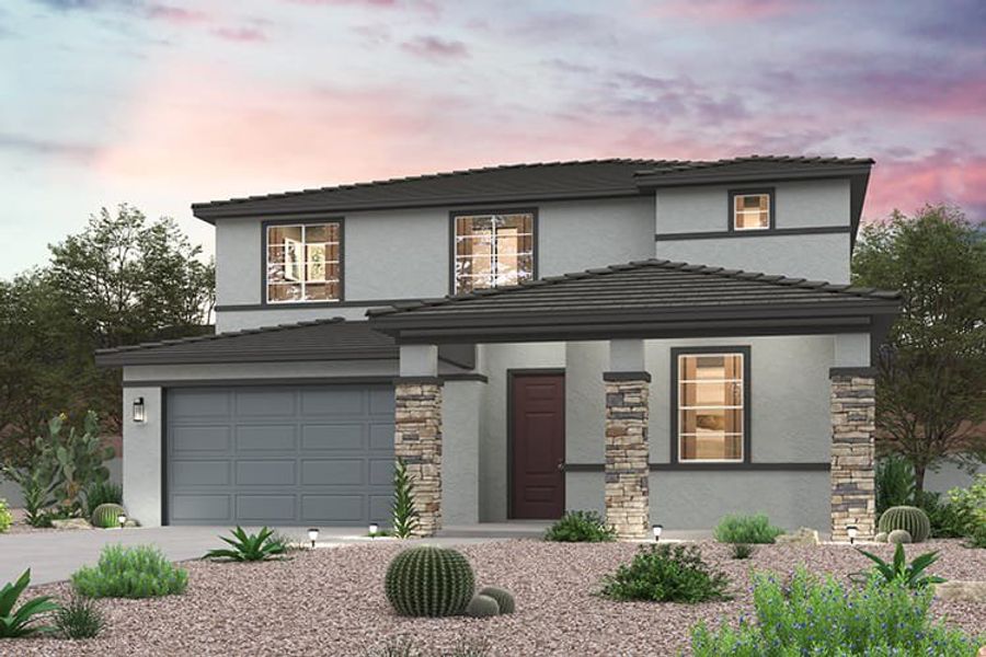 A house with a garage. A house with a garage.