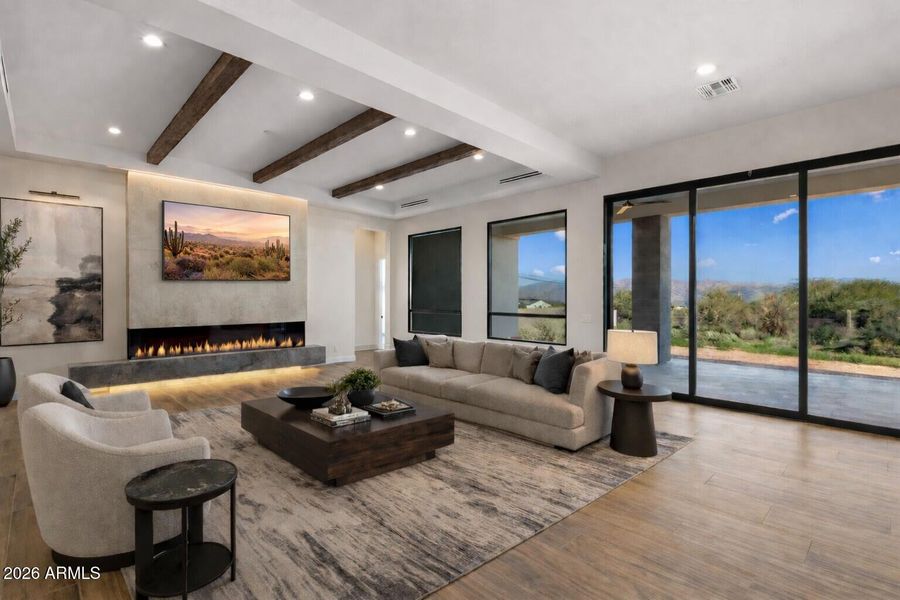 Great Room Virtually Staged w TV