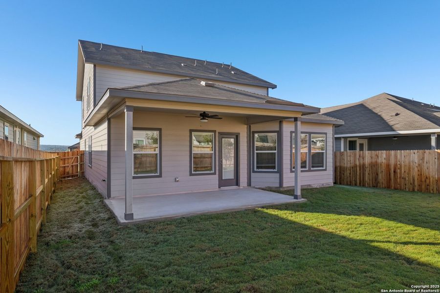 Exterior details and patio area of a home in Estancia Ranch - Premier Series, San Antonio (Image 4).