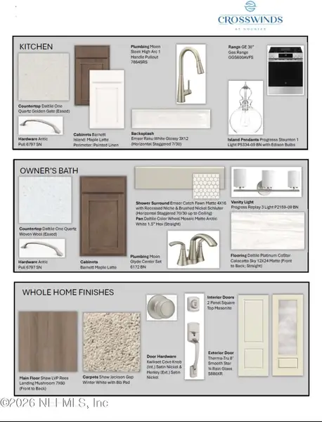 Sample of building materials used in homes in Crosswinds 40’, Ponte Vedra (Image 3).
