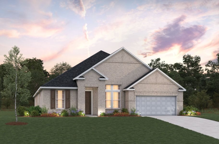 Representative exterior photo of a completed home built from the Wimberley by Beazer Homes in Amira: Hilltop Collection, Tomball, TX (Image 2). Representative exterior photo of a completed home built from the Wimberley by Beazer Homes in Amira: Hilltop Collection, Tomball, TX (Image 2).