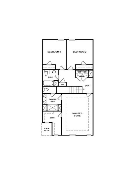 2D floor plan layout for the The Lexington II by Direct Residential Communities in Creekside Village, Lithonia, GA (Image 7).