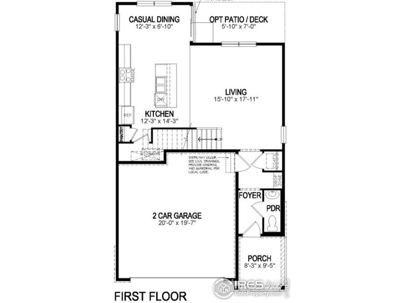 2D floor plan layout of this home in Prairie Song, Windsor, CO (Image 3).