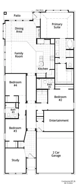 2D floor plan layout for the Continental by Highland Homes in East View Farms, Georgetown, TX (Image 5). 2D floor plan layout for the Continental by Highland Homes in East View Farms, Georgetown, TX (Image 5).