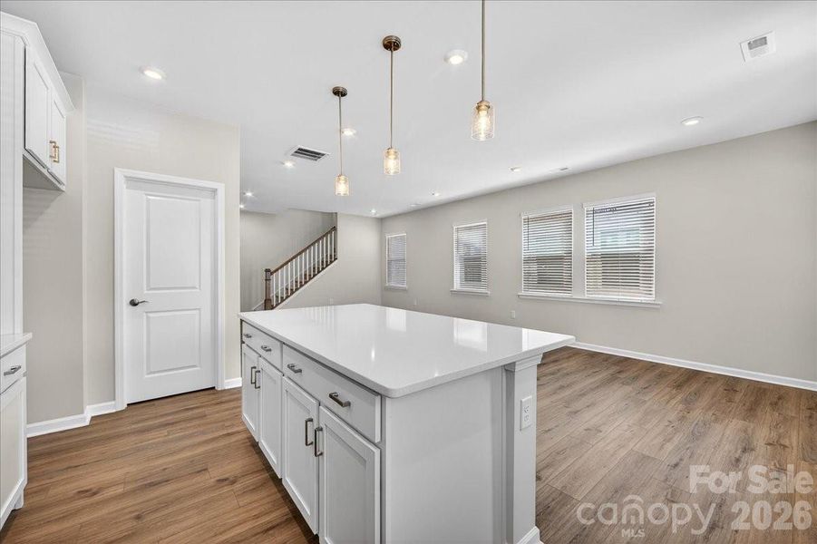 Large kitchen island with storage