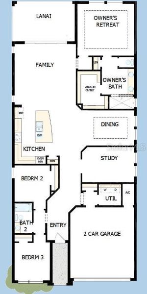 2D floor plan layout of this home in North River Ranch - Cottage Series, Parrish, FL (Image 4).
