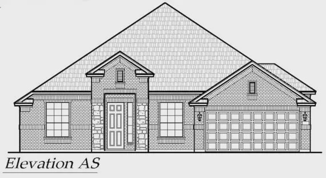 Exterior rendering of this home design in Las Lomas 60's, Forney, TX (Image 6).
