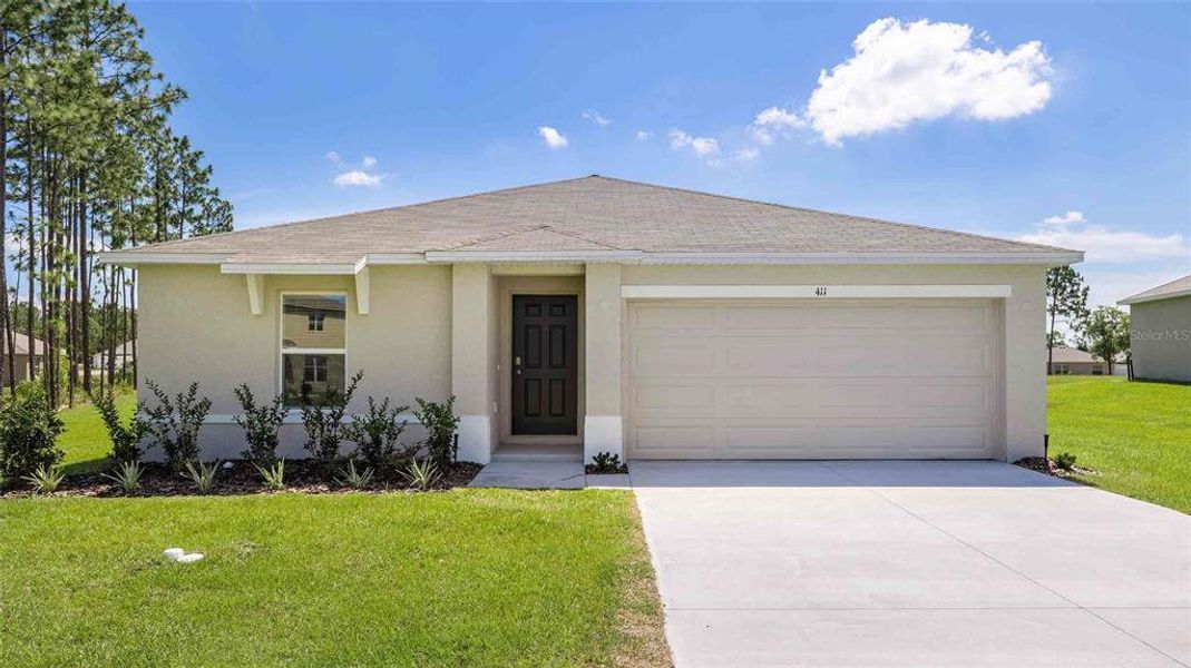 Front exterior of a new home in Fountain View, Ormond Beach, FL, highlighting curb appeal (Image 1). Front exterior of a new home in Fountain View, Ormond Beach, FL, highlighting curb appeal (Image 1).