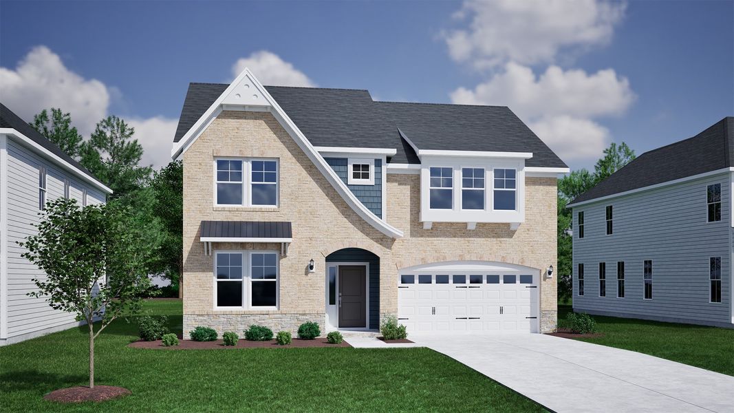 Representative exterior photo of a completed home built from the Edisto - Vanguard Collection by Mungo Homes in Scotts Hill Village, Wilmington, NC (Image 31).