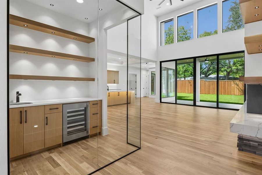 Glass enclosed bar