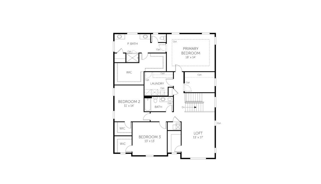 2D floor plan layout for the Conifer - Single Family Homes by Dream Finders Homes in Muegge Farms, Bennett, CO (Image 3). 2D floor plan layout for the Conifer - Single Family Homes by Dream Finders Homes in Muegge Farms, Bennett, CO (Image 3).