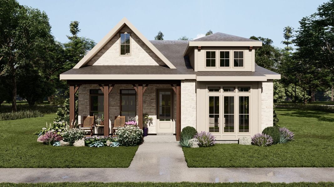Representative exterior photo of a completed home built from the The Claiborne by Greentech Homes LLC in Nature's Cove, Ooltewah, TN (Image 19).