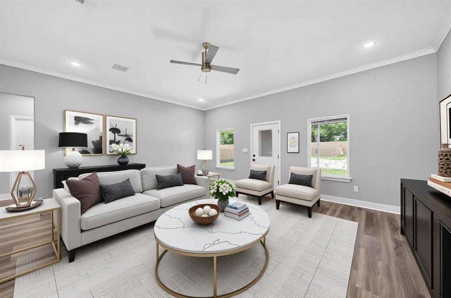 Virtually Staged Living Room