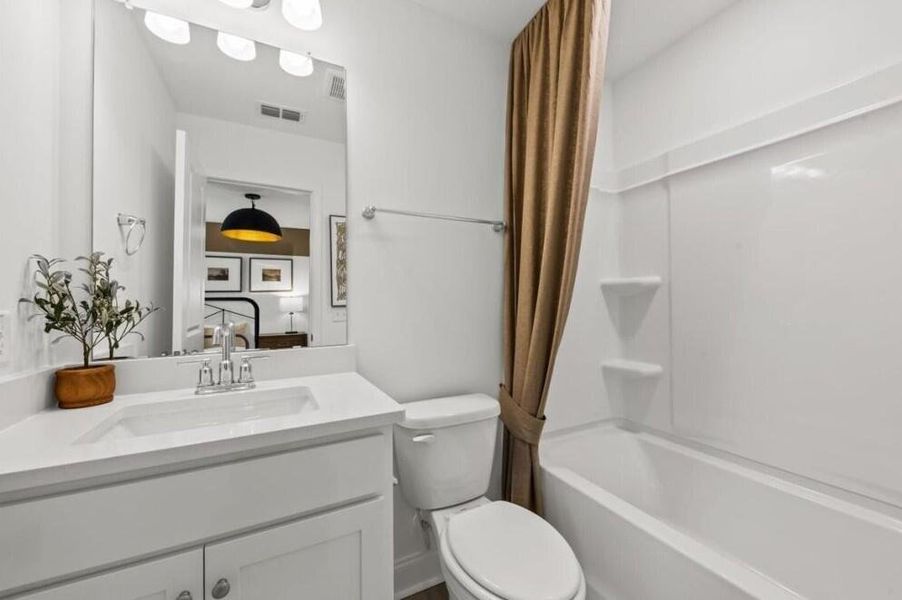 Furnished interior view inside a new home in Cedar Glen Preserve, Huger (Image 19). Furnished interior view inside a new home in Cedar Glen Preserve, Huger (Image 19).