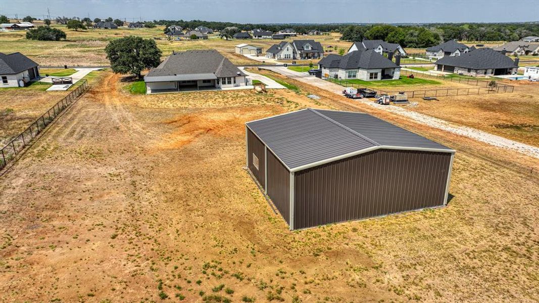 Aerial view of Home and Shop Building