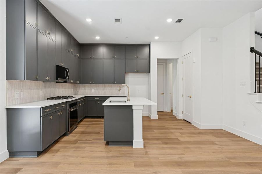 Stainless steel appliances.