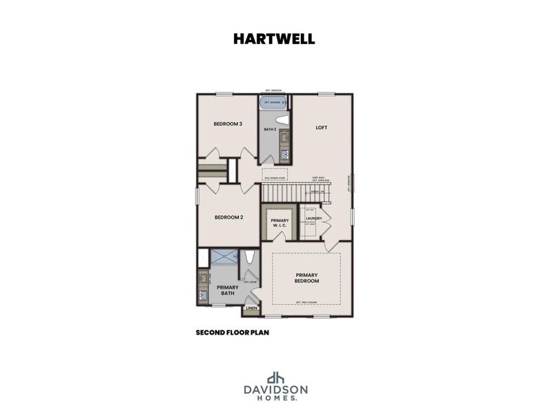 2D floor plan layout for the The Hartwell B by Davidson Homes LLC in The Bluffs, Canton, GA (Image 4). 2D floor plan layout for the The Hartwell B by Davidson Homes LLC in The Bluffs, Canton, GA (Image 4).