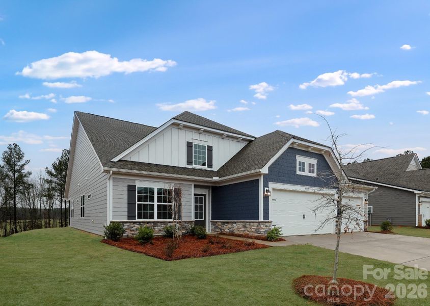 Front exterior of a new home in Roselyn, Lancaster, SC, highlighting curb appeal (Image 1). Front exterior of a new home in Roselyn, Lancaster, SC, highlighting curb appeal (Image 1).