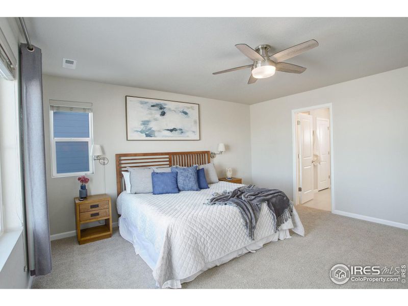 Large primary bedroom off the loft