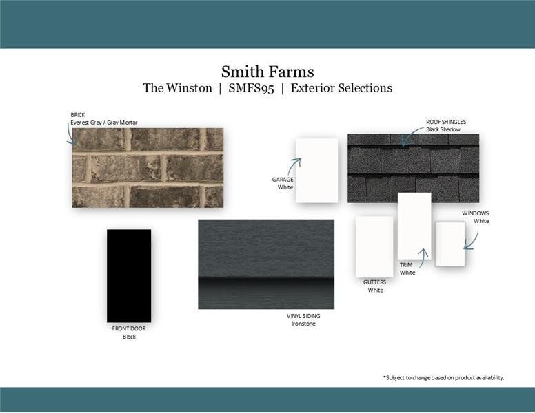 Sample of building materials used in homes in Smith Farms, Murfreesboro (Image 40).