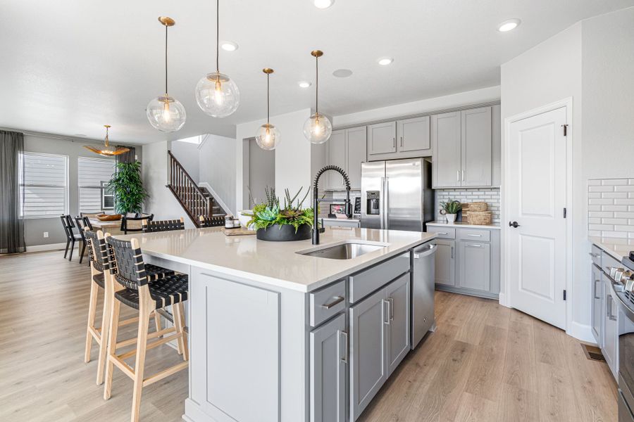 Representative furnished interior of a home built from the Estes by Taylor Morrison in Dawson Trails Town Collection, Castle Rock (Image 8).