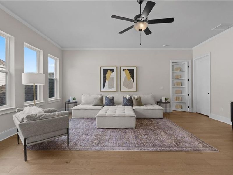 Furnished interior view inside a new home in The Village at Towne Lake, Woodstock (Image 51).