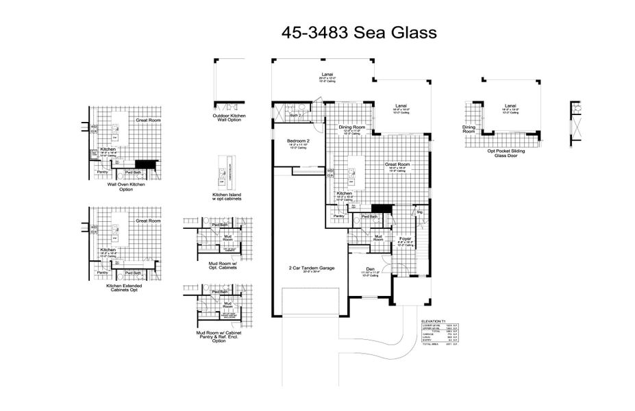 2D floor plan layout for the Sea Glass by Neal Communities in Vistera of Venice, Venice, FL (Image 4).