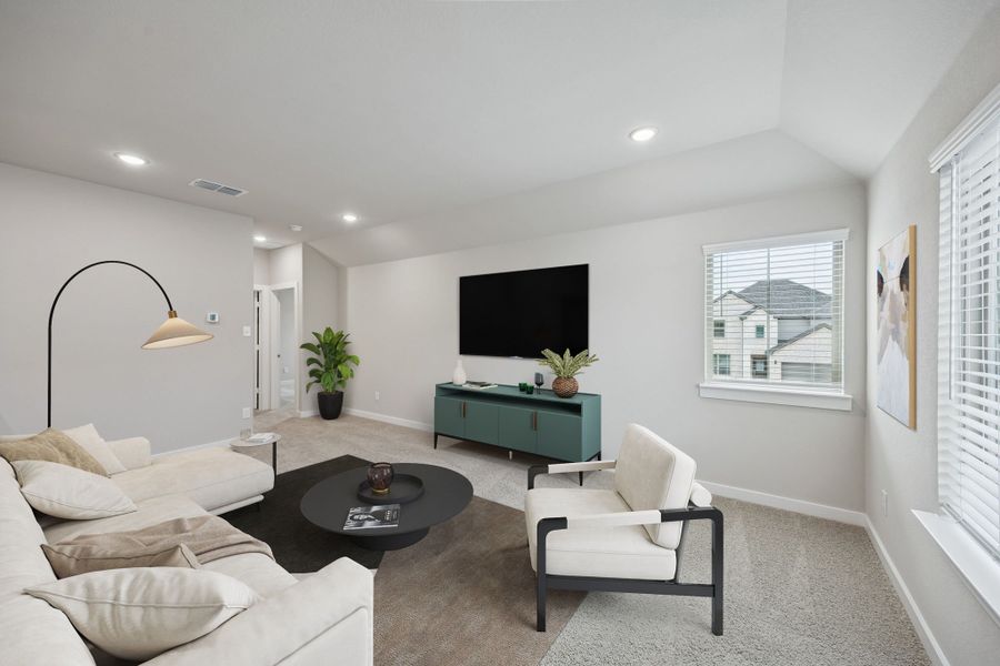 Game Room in the Stanley II home plan by Trophy Signature Homes – REPRESENTATIVE PHOTO