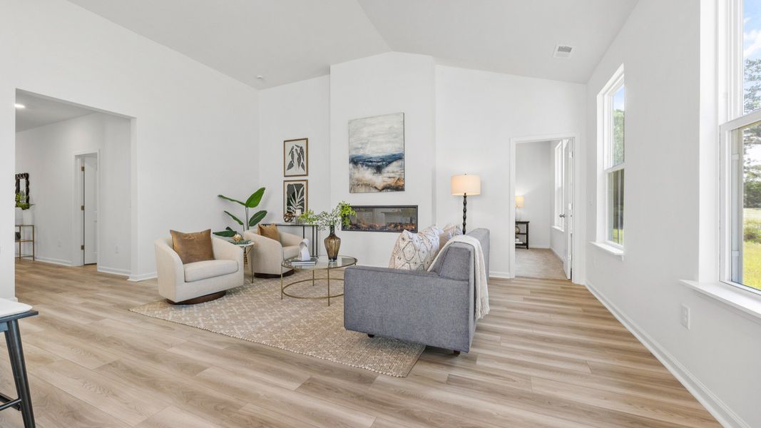Representative furnished interior of a home built from the Easton by DRB Homes in Bluffs at Sun Colony, Longs (Image 6).
