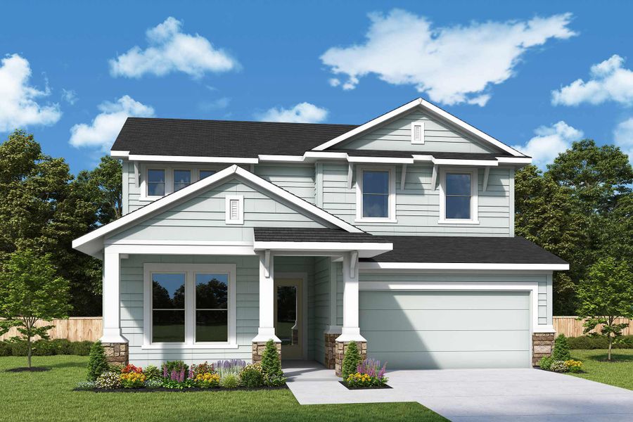 Representative exterior photo of a completed home built from the The Saw Mill by David Weekley Homes in Reflections 50' Front Load, Ponte Vedra, FL (Image 18).