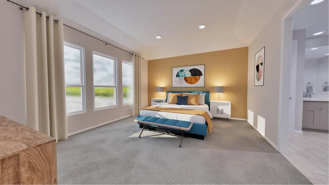 Furnished interior view inside a new home in Samara: Wentworth, League City (Image 9).