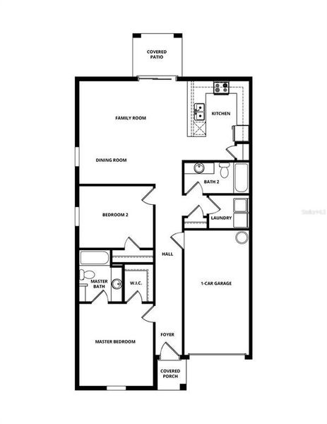 2D floor plan layout of this home in Gum Lake Preserve, Lake Alfred, FL (Image 3).