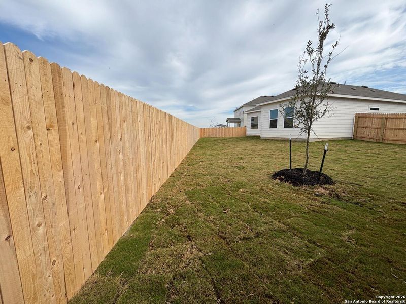 Exterior details and patio area of a home in The Summit at Saddlebrook Ranch 55's, Schertz (Image 24).