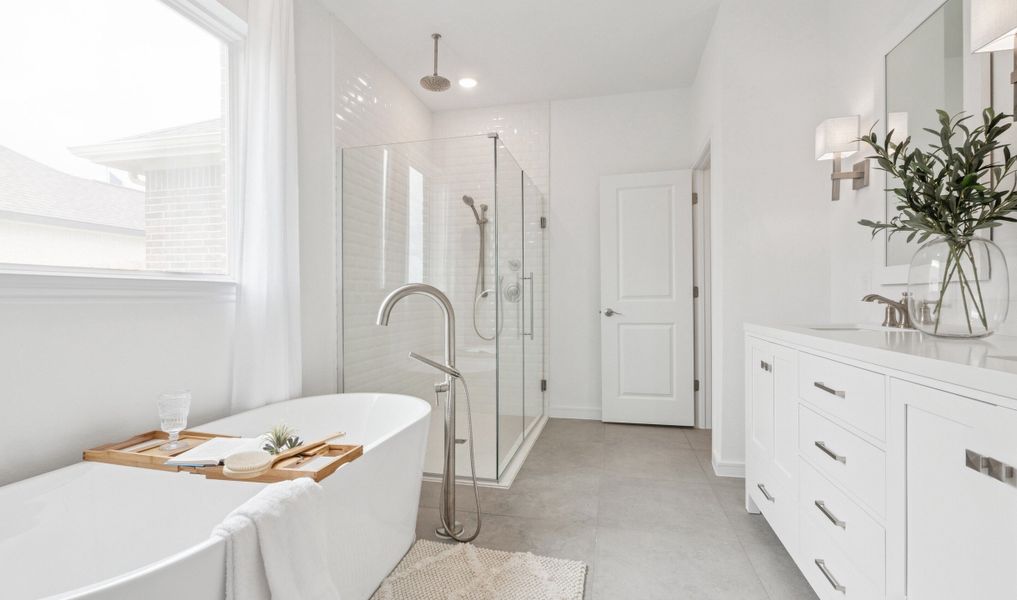 Primary bath with freestanding soaking tub Primary bath with freestanding soaking tub