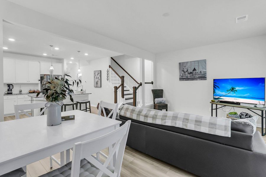 Furnished interior view inside a new home in Boykins Run Townhomes, Moncks Corner (Image 17). Furnished interior view inside a new home in Boykins Run Townhomes, Moncks Corner (Image 17).