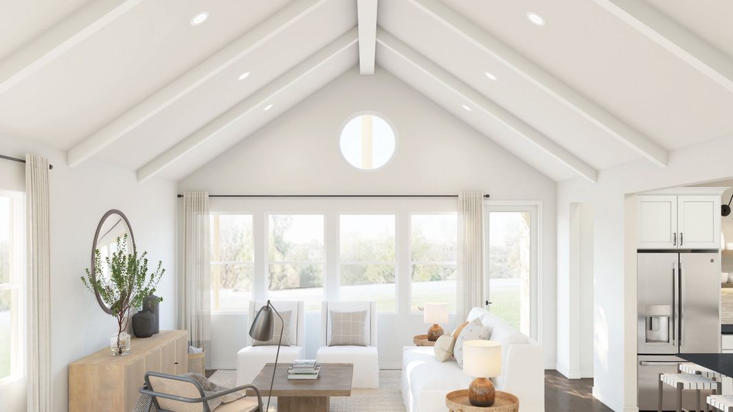 Vaulted ceiling in great room Vaulted ceiling in great room