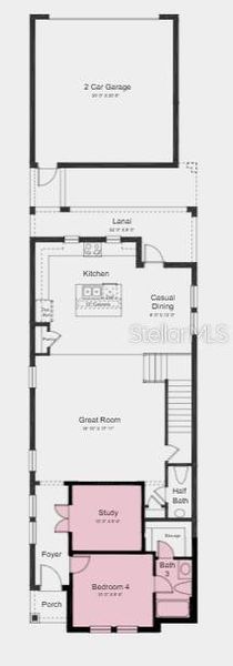 2D floor plan layout of this home in Center Lake Ranch Community Group Page, St. Cloud, FL (Image 3).