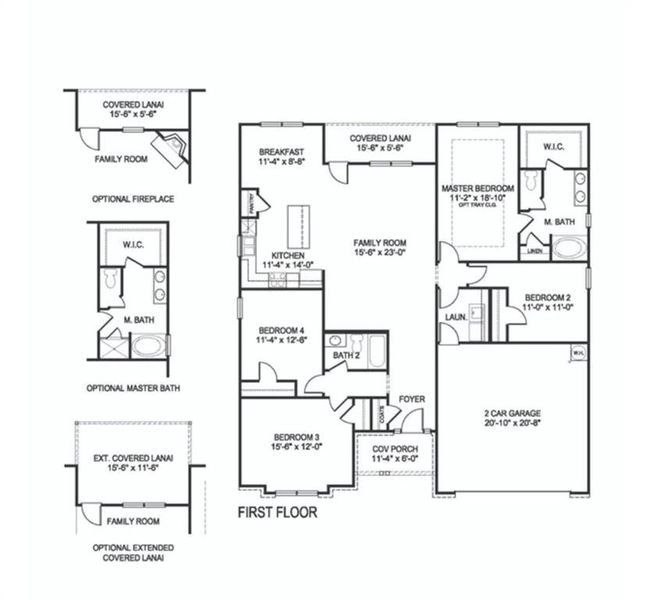 2D floor plan layout of this home in Thunder Ridge, Dawsonville, GA (Image 3).