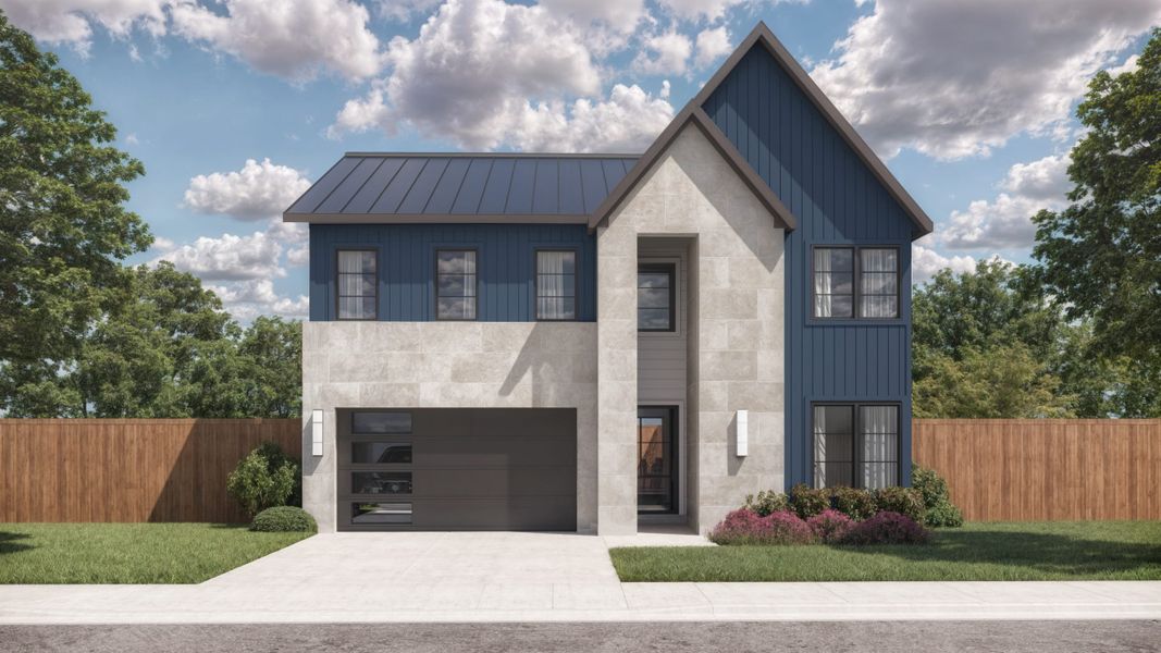 Representative exterior photo of a completed home built from the Walker by Graham Hart Home Builder in Dove Station Luxury Series, Grapevine, TX (Image 1). Representative exterior photo of a completed home built from the Walker by Graham Hart Home Builder in Dove Station Luxury Series, Grapevine, TX (Image 1).