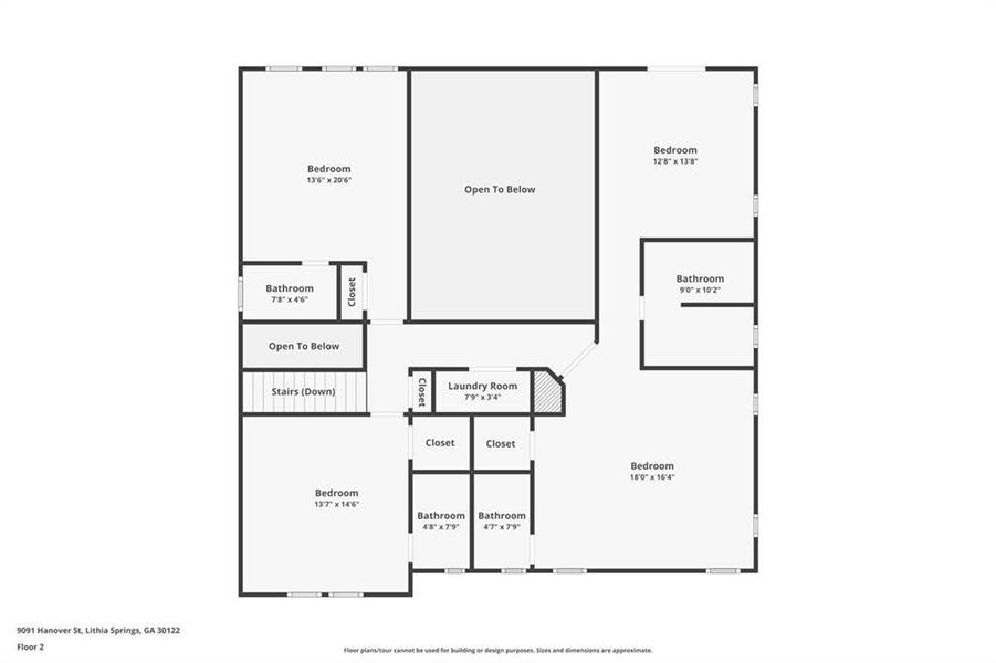 2D floor plan layout of this home in , Lithia Springs, GA (Image 5).