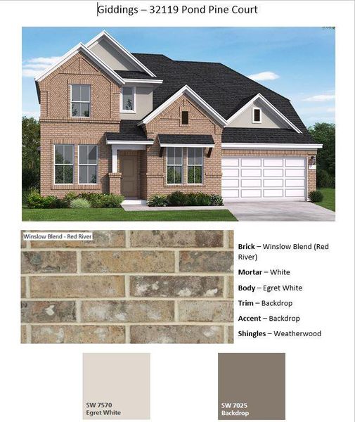 Sample of building materials used in homes in The Meadows at Imperial Oaks, Spring (Image 6). Sample of building materials used in homes in The Meadows at Imperial Oaks, Spring (Image 6).
