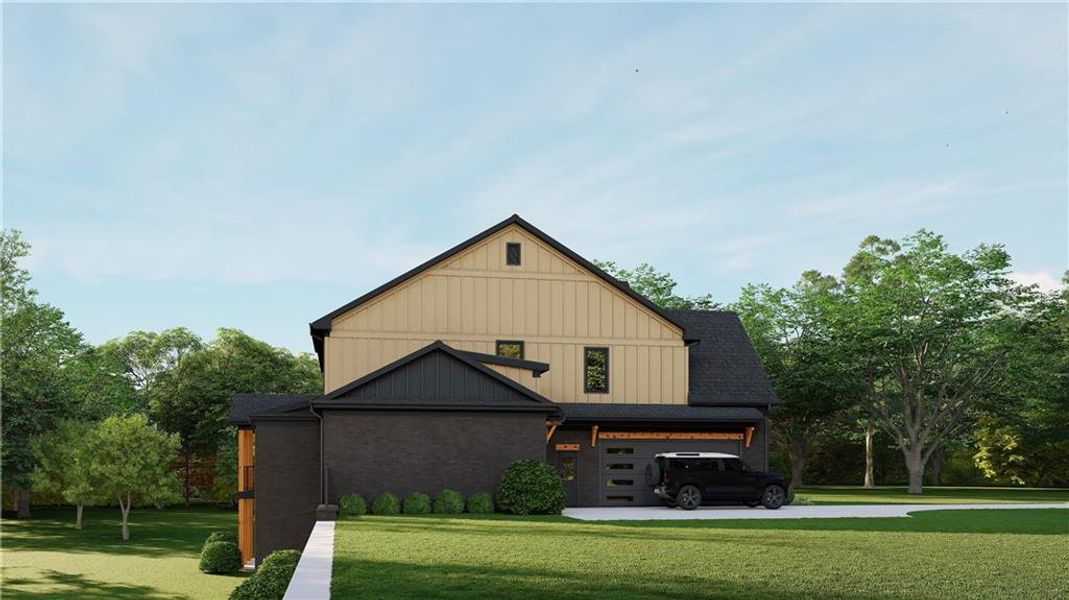 Front exterior of a new home in , Conyers, GA, highlighting curb appeal (Image 2). Front exterior of a new home in , Conyers, GA, highlighting curb appeal (Image 2).